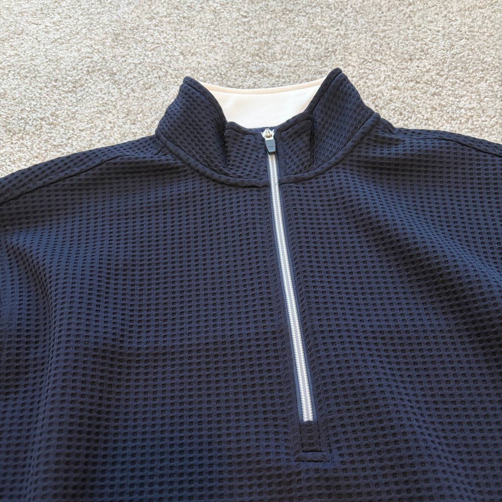 Men's Navy Quarter-Zip Jacket - Picture 2 of 10